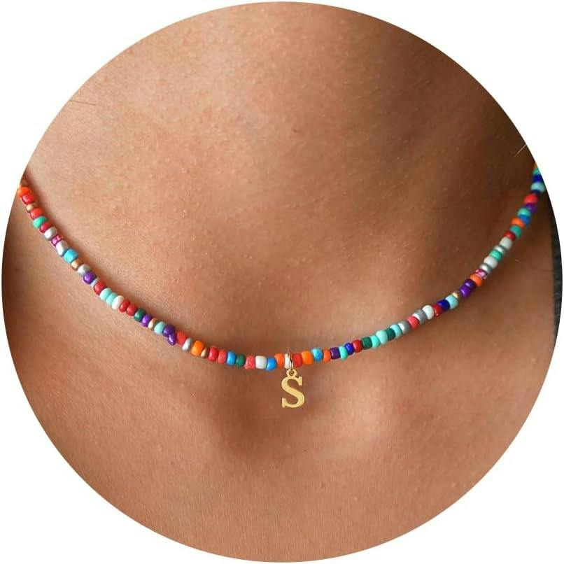 Beaded Initial Necklace