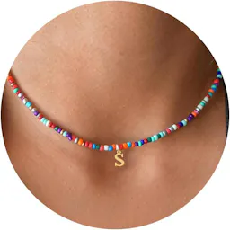 Beaded Initial Necklace