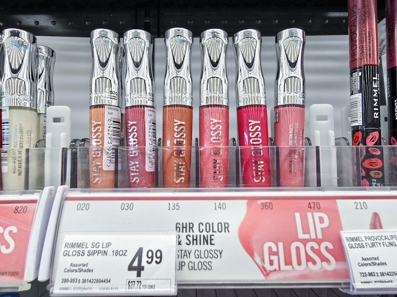 rimmel lip gloss display at walgreens