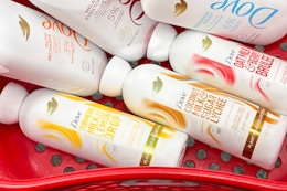 dove body wash in shopping basket