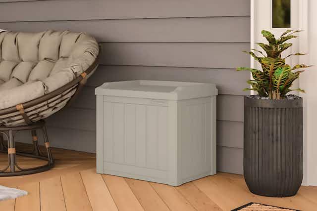 22-Gallon Suncast Deck Box With Storage Seat, Starting at $45 at Wayfair card image
