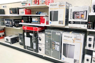 mini fridges in a Target aisle