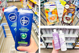 nivea, febreze, and purezero side by side walmart cash 10/8/26