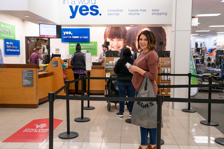 Customer in line at Kohl's customer service.