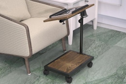 C-Shaped End Table With Wheels, Just $18.50 on Amazon card image