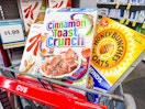 cvs shopping cart with cereal boxes