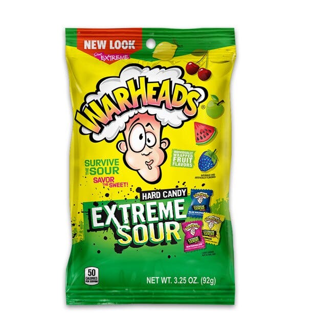 2 Warheads Sour Hard Candy Bags