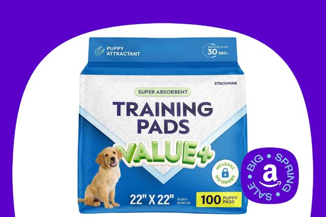100-Count Puppy Training Pads, as Low as $11 on Amazon card image