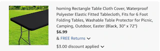 tablecloth Amazon receipt