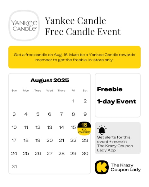 Yankee Candle Free Candle Event Date