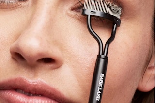 lifestyle image of person using an eyelash separator