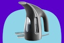HiLIFE Steamer for Clothes, Portable Handheld Design on a blue background.