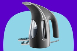 HiLIFE Steamer for Clothes, Portable Handheld Design on a blue background.