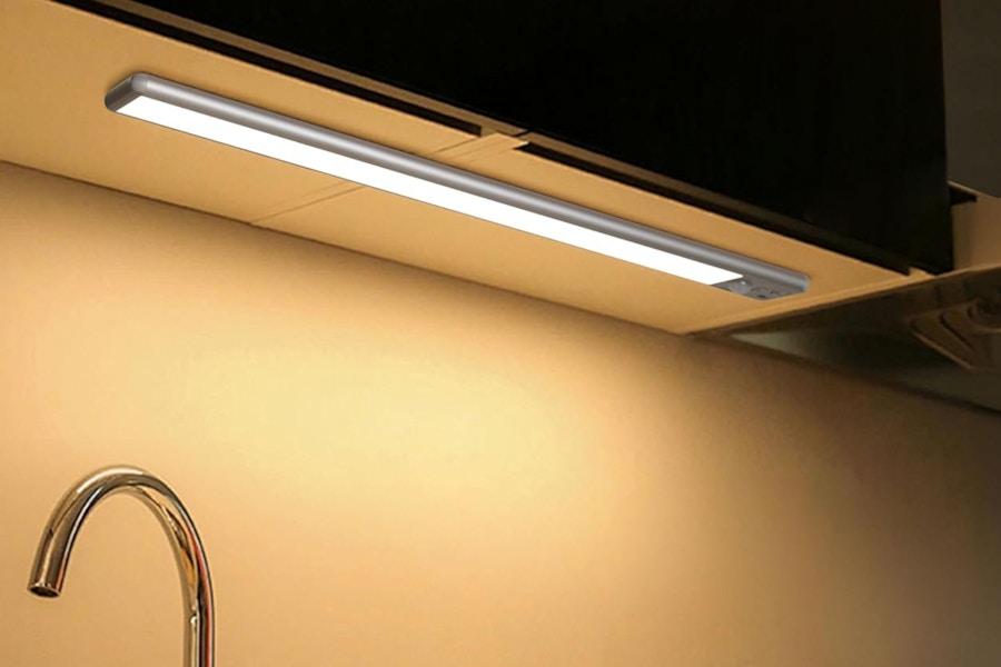 cabinet lights in a kitchen