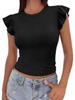 Women's Ruffle-Trim Tee