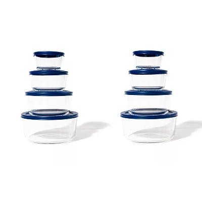 Nesting Round Glass Food Container Set