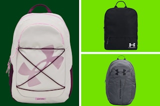collage of under armour backpacks