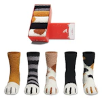 Women's Fuzzy Cat Paw Socks 5-Pack