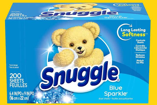 Snuggle 200-Count Fabric Softener Dryer Sheets, as Low as $4.87 on Amazon card image