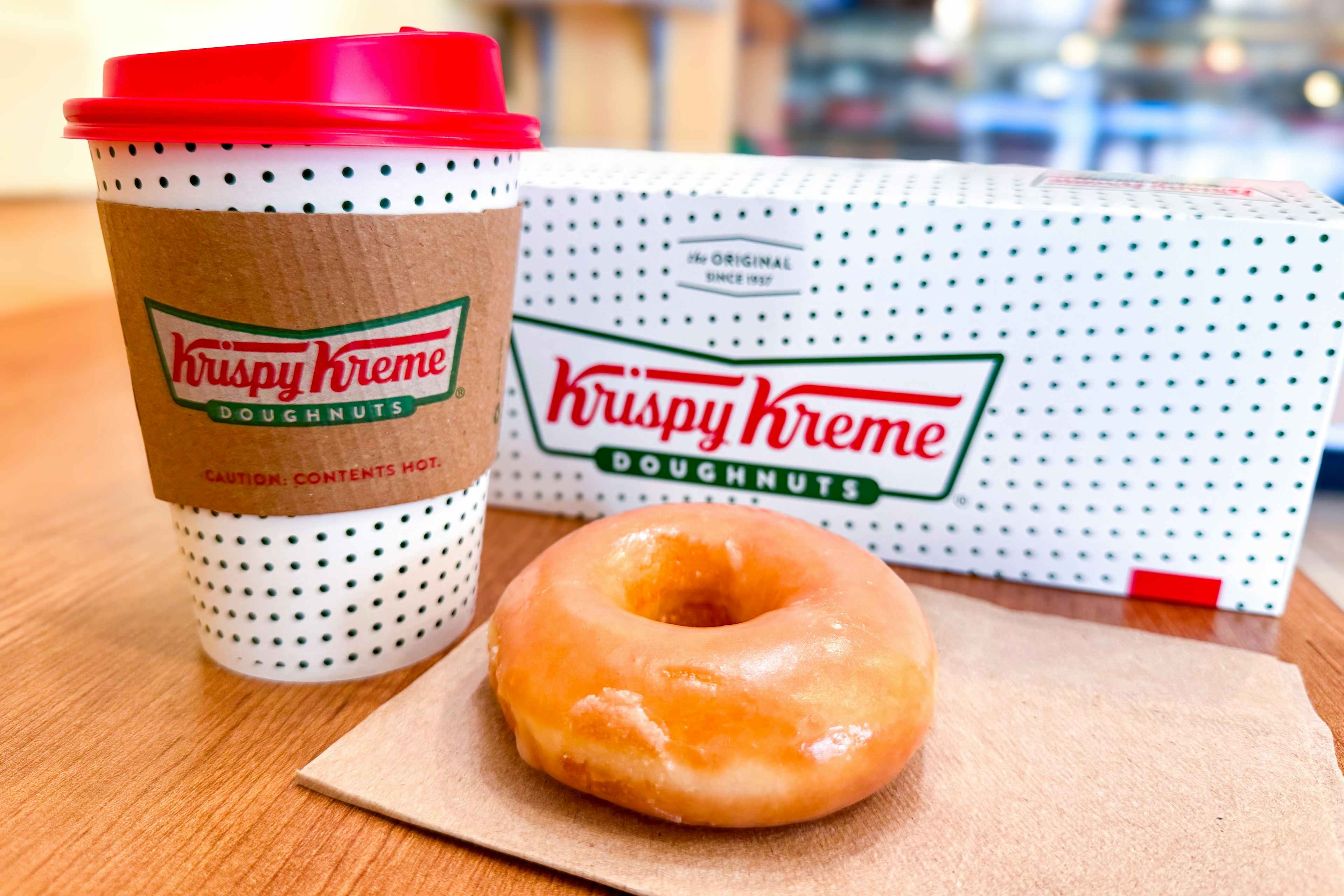 Krispy-kreme-glazed donut-small-coffee-kcl
