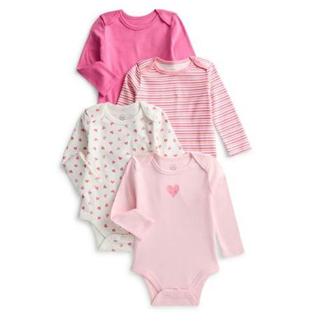 Baby Long Sleeve Bodysuits 4-Pack