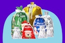Christmas Gift Bags-41 PCS on a blue background.
