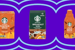 Starbucks collage of coffee product on KCL template