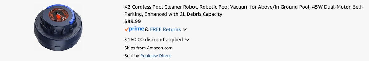 Amazon Cordless Pool Cleaner Robot 2025