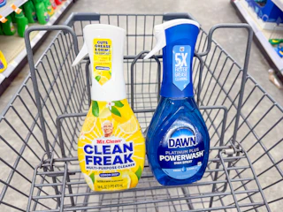 dawn and mr. clean spray in walgreens cart