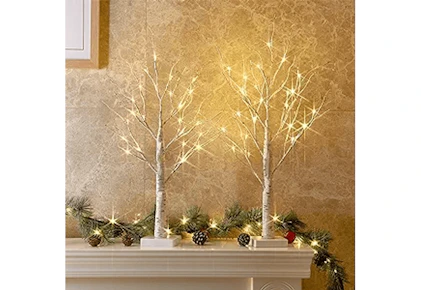 LED Light Birch Trees