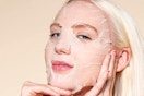 a woman wearing a pacifica sheet mask