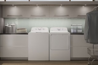 lifestyle image of a washer and dryer in a laundry room