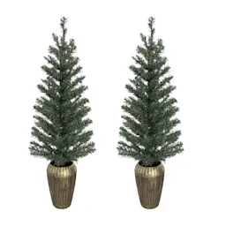 Pre-Lit Porch Christmas Trees 2-Pack