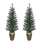 Pre-Lit Porch Christmas Trees 2-Pack