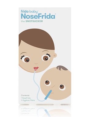 Box with a mom and a baby on a white background