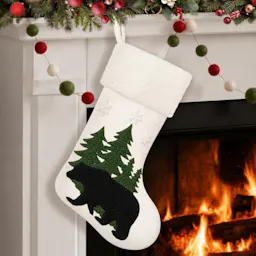 Woodland Bear Christmas Stocking