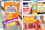cheese yogurt bacon collage