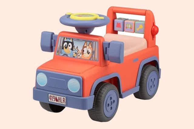The Bestselling Bluey Interactive Ride-On Car Is Just $38 at Walmart card image