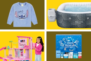 Stitch kids' sweater, Saluspa inflatable hot tub, Barbie Dreamhouse, Neutrogena beauty gift set