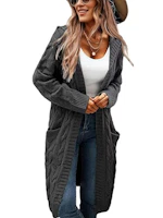 Women's Hooded Long Cardigan