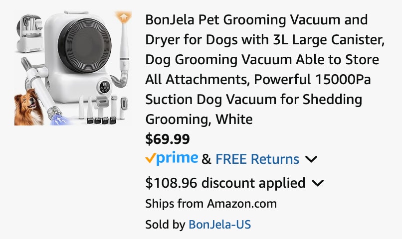 Amazon Pet Grooming Vacuum and Dryer 2025