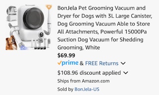 Amazon Pet Grooming Vacuum and Dryer 2025