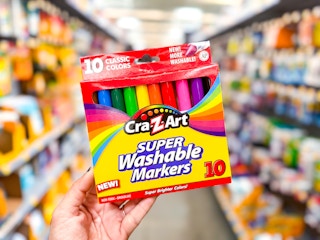 Cra-Z-Art Markers 10 ct held up in center isle of Walmart