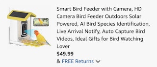 bird feeder AMazon receipt