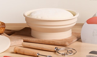a sourdough bread proofing set on a table
