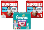 2 Huggies + 1 Pampers