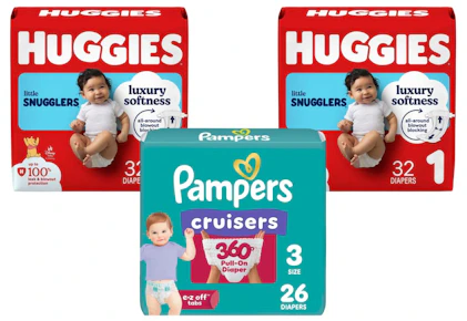 2 Huggies + 1 Pampers