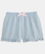 Baby Ruffled Chambray Shorts