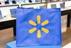 Walmart canvas shopping bag close up shot