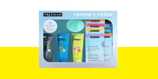 face masks sheets and tubes in a box